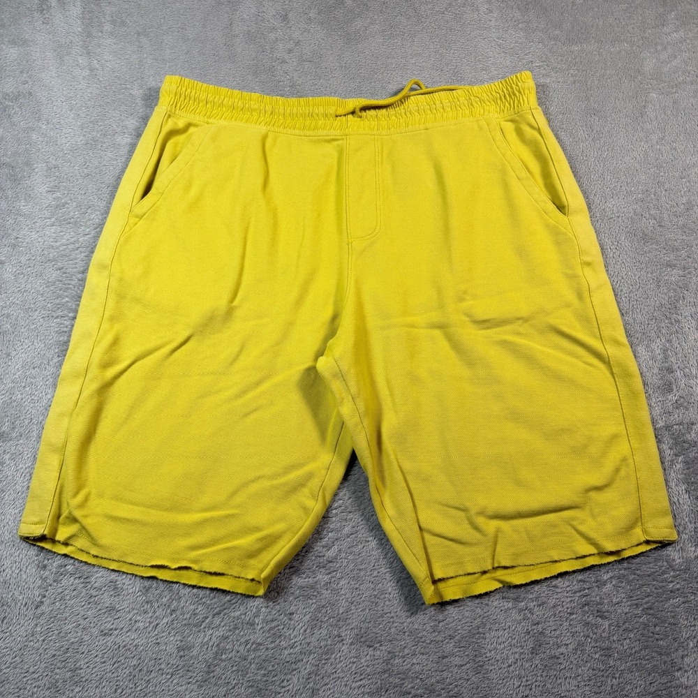 ATM Anthony Thomas Melillo Pima Cotton Shorts Mens XL Yellow Lounge Summer 11"